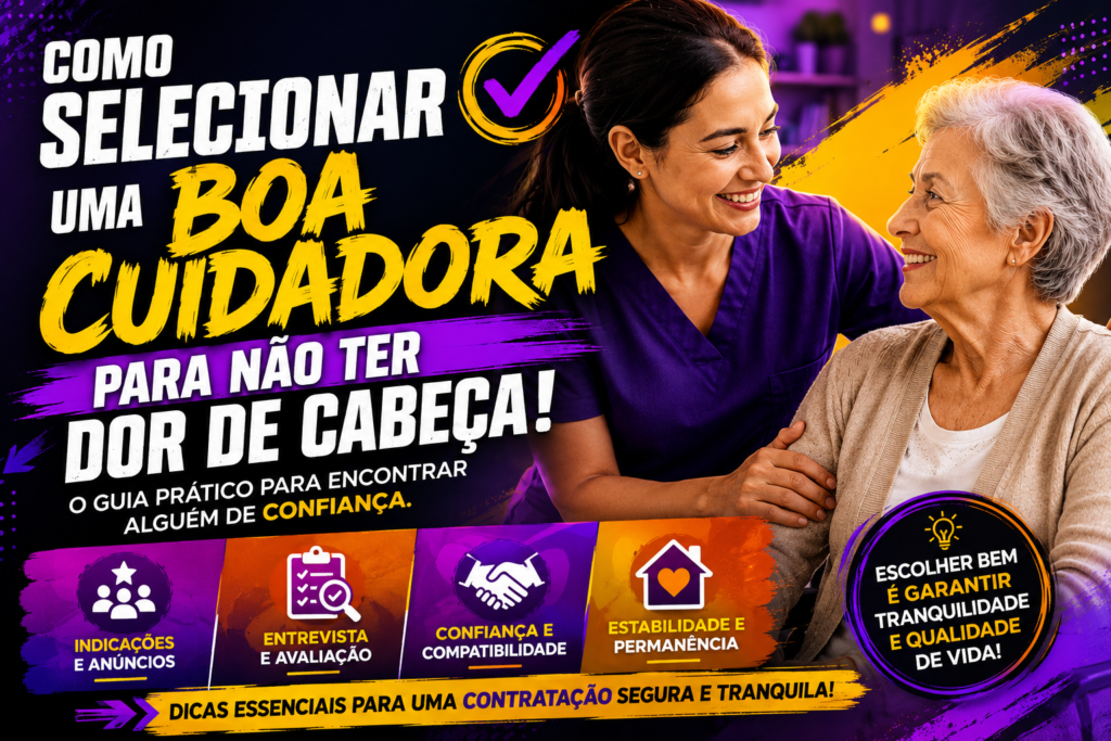 Como selecionar uma boa cuidadora para garantir segurança, confiança e qualidade no cuidado domiciliar.